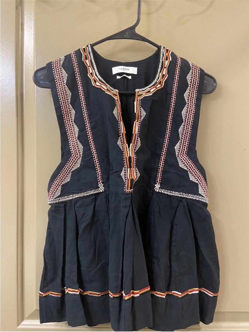 Sea New York Black Embroidered Sleeveless Top